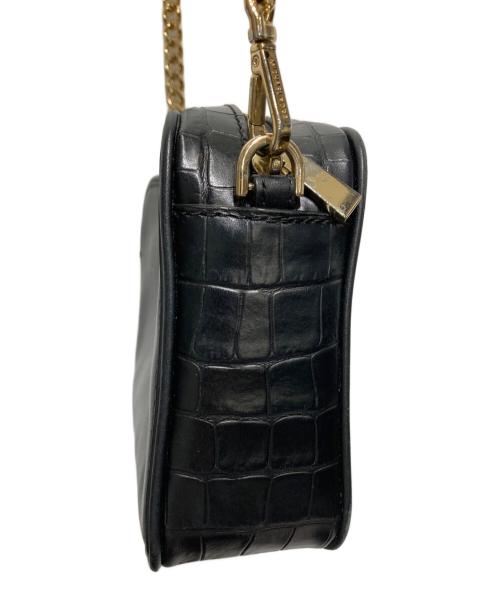 MICHAEL KORS（マイケルコース）MICHAEL KORS (マイケルコース) 型押しチェーンショルダーバッグ ブラックの古着・服飾アイテム