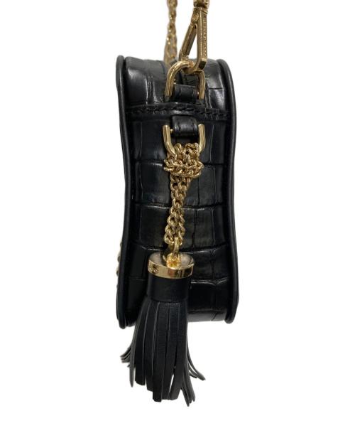 MICHAEL KORS（マイケルコース）MICHAEL KORS (マイケルコース) 型押しチェーンショルダーバッグ ブラックの古着・服飾アイテム