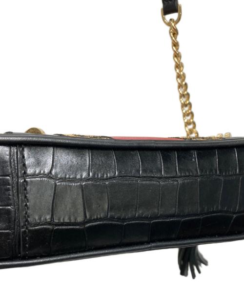MICHAEL KORS（マイケルコース）MICHAEL KORS (マイケルコース) 型押しチェーンショルダーバッグ ブラックの古着・服飾アイテム