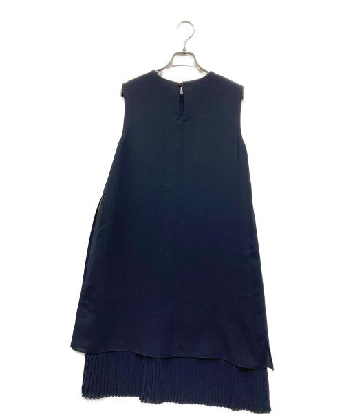 ADORE（アドーア）ADORE (アドーア) プリーツレイヤードワンピース ネイビー サイズ:38の古着・服飾アイテム