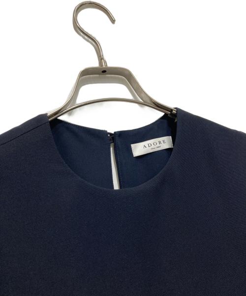ADORE（アドーア）ADORE (アドーア) プリーツレイヤードワンピース ネイビー サイズ:38の古着・服飾アイテム