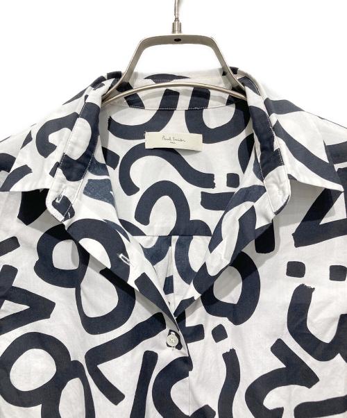 PAUL SMITH（ポールスミス）Paul Smith (ポールスミス) ナンバーシャツ ホワイト×ブラック サイズ:36の古着・服飾アイテム