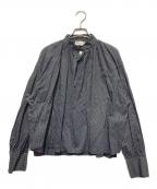 Traditional Weatherwearトラディショナルウェザーウェア）の古着「NEWHAM ドットリバティープリント スタンドカラーブラウス」｜ブラック×ホワイト