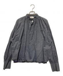 Traditional Weatherwear（トラディショナルウェザーウェア）の古着「NEWHAM ドットリバティープリント スタンドカラーブラウス」｜ブラック×ホワイト
