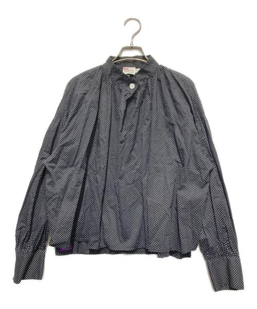 Traditional Weatherwear（トラディショナルウェザーウェア）Traditional Weatherwear (トラディショナルウェザーウェア) NEWHAM ドットリバティープリント スタンドカラーブラウス ブラック×ホワイト サイズ:Sの古着・服飾アイテム