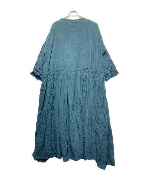 HALLELUJAH（ハレルヤ）HALLELUJAH (ハレルヤ) リネンギャザーワンピース グリーン サイズ:38の古着・服飾アイテム