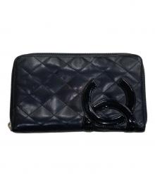 CHANEL（シャネル）の古着「カンボンラインココマークキルティングウォレット」｜ブラック×ピンク