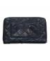 CHANEL (シャネル) カンボンラインココマークキルティングウォレット ブラック×ピンク：12000円