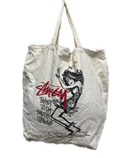 stussy（ステューシー）stussy (ステューシー) ツイストガール トートバッグ ホワイトの古着・服飾アイテム