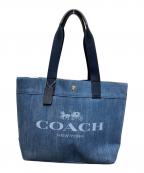 COACHコーチ）の古着「デニムキャンバストートバッグ」｜ブルー
