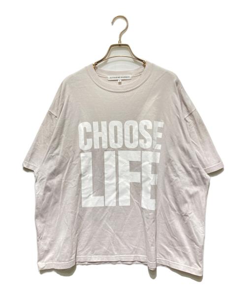 KATHARINE HAMNETT（キャサリンハムネット）KATHARINE HAMNETT (キャサリンハムネット) コットン・イン・コンバージョン CHOOSE LIFE Tシャツ グレー サイズ:Freeの古着・服飾アイテム