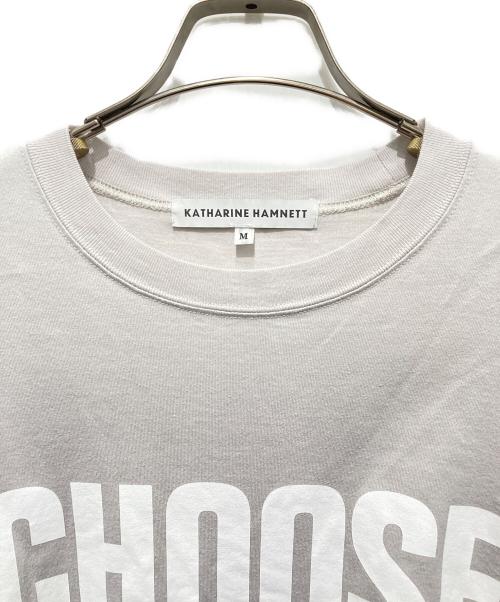 KATHARINE HAMNETT（キャサリンハムネット）KATHARINE HAMNETT (キャサリンハムネット) コットン・イン・コンバージョン CHOOSE LIFE Tシャツ グレー サイズ:Freeの古着・服飾アイテム