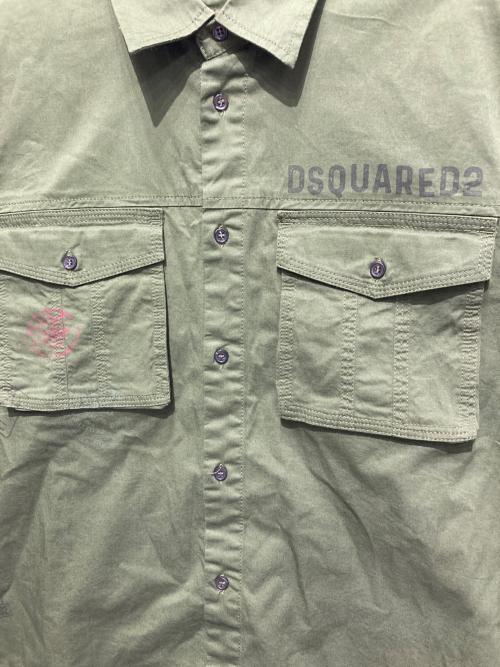DSQUARED2（ディースクエアード）DSQUARED2 (ディースクエアード) ミリタリーシャツ カーキ サイズ:14Yの古着・服飾アイテム