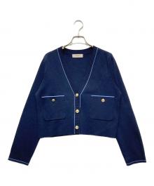 JUSGLITTY（ジャスグリッティー）の古着「シャツカラーVネックアンサンブル」｜ネイビー
