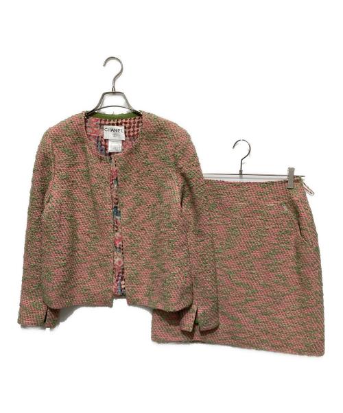 CHANEL（シャネル）CHANEL (シャネル) ツイードセットアップ ピンク サイズ:38の古着・服飾アイテム