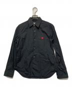 PLAY COMME des GARCONSプレイコムデギャルソン）の古着「ハートロゴ刺繍長袖シャツ」｜ブラック