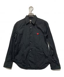 PLAY COMME des GARCONS（プレイコムデギャルソン）の古着「ハートロゴ刺繍長袖シャツ」｜ブラック