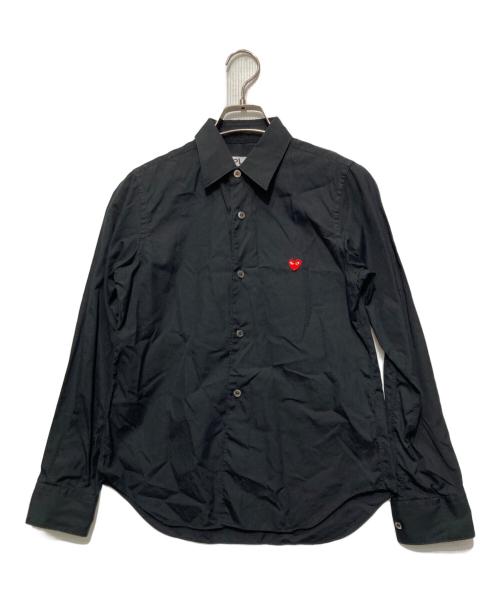 PLAY COMME des GARCONS（プレイコムデギャルソン）PLAY COMME des GARCONS (プレイコムデギャルソン) ハートロゴ刺繍長袖シャツ ブラック サイズ:Sの古着・服飾アイテム