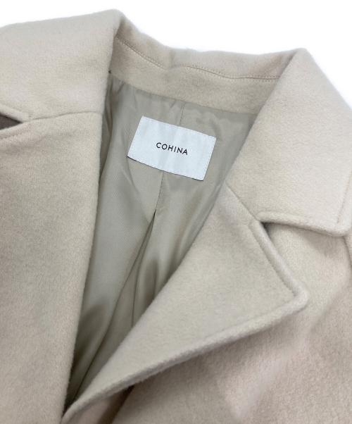 COHINA（コヒナ）COHINA (コヒナ) ウールビーバーミドル丈コート アイボリー サイズ:FREEの古着・服飾アイテム