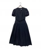 HER LIP TOハーリップトゥ）の古着「25AW Pin-Striped Belted Flared Dress」｜ネイビー
