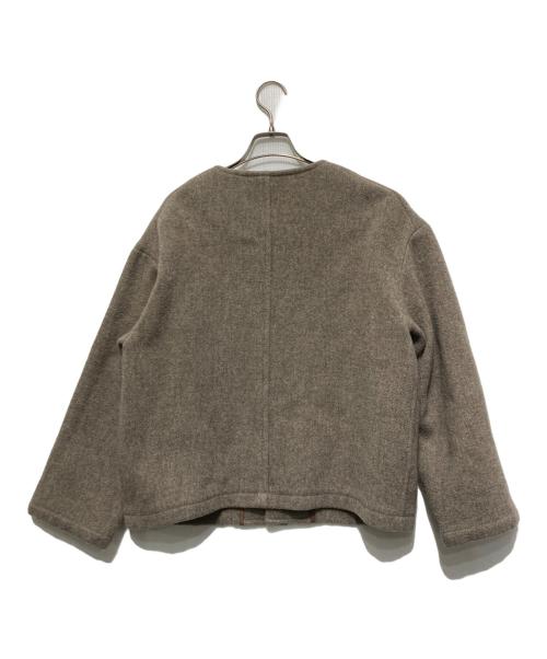 DANTON（ダントン）DANTON (ダントン) ウールライトパイル カラーレスジャケット ベージュ サイズ:38の古着・服飾アイテム
