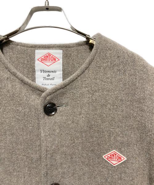 DANTON（ダントン）DANTON (ダントン) ウールライトパイル カラーレスジャケット ベージュ サイズ:38の古着・服飾アイテム
