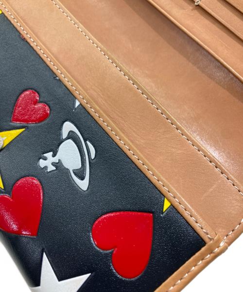 Vivienne Westwood（ヴィヴィアンウエストウッド）Vivienne Westwood (ヴィヴィアンウエストウッド) オーブハートレザーウォレット ブラウン×ブラックの古着・服飾アイテム