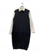 BRUNELLO CUCINELLIブルネロクチネリ）の古着「カシミヤ混ドッキングワンピース」｜ブラック