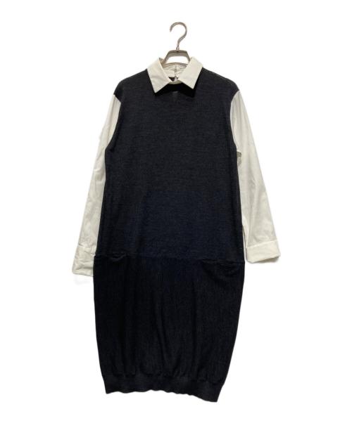 BRUNELLO CUCINELLI（ブルネロクチネリ）BRUNELLO CUCINELLI (ブルネロクチネリ) カシミヤ混ドッキングワンピース ブラック サイズ:Sの古着・服飾アイテム