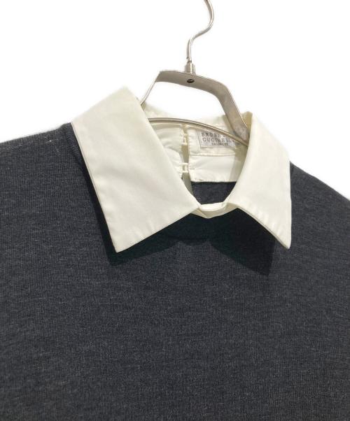 BRUNELLO CUCINELLI（ブルネロクチネリ）BRUNELLO CUCINELLI (ブルネロクチネリ) カシミヤ混ドッキングワンピース ブラック サイズ:Sの古着・服飾アイテム