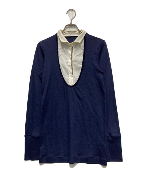 BRUNELLO CUCINELLI（ブルネロクチネリ）BRUNELLO CUCINELLI (ブルネロクチネリ) ニットシャツ ネイビー サイズ:Sの古着・服飾アイテム
