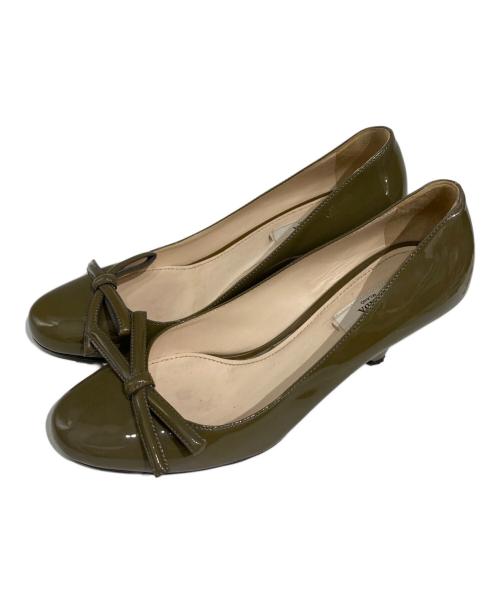PRADA（プラダ）PRADA (プラダ) エナメルパンプス カーキ サイズ:36 1/2の古着・服飾アイテム