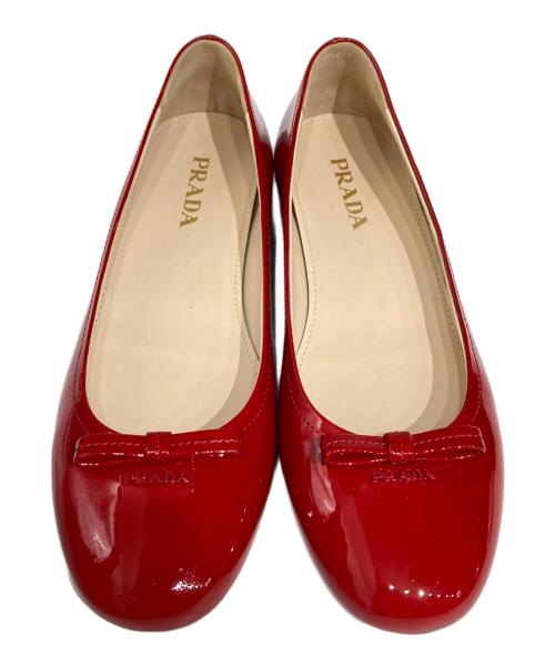 PRADA（プラダ）PRADA (プラダ) エナメルバレエシューズ レッド サイズ:36の古着・服飾アイテム