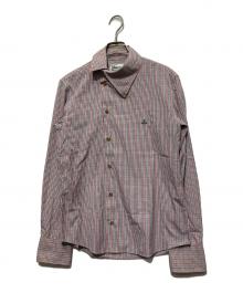 Vivienne Westwood man（ヴィヴィアン ウェストウッド マン）の古着「オーブ刺繍デザインチェックシャツ」｜レッド