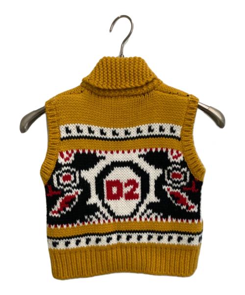 DSQUARED2（ディースクエアード）DSQUARED2　 (ディースクエアード) ジップニットベスト イエロー サイズ:8Yの古着・服飾アイテム