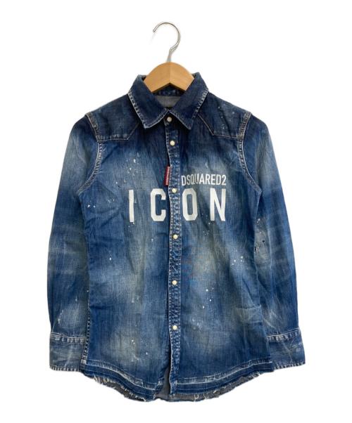 DSQUARED2（ディースクエアード）DSQUARED2 (ディースクエアード) デニムシャツ インディゴ サイズ:10Yの古着・服飾アイテム