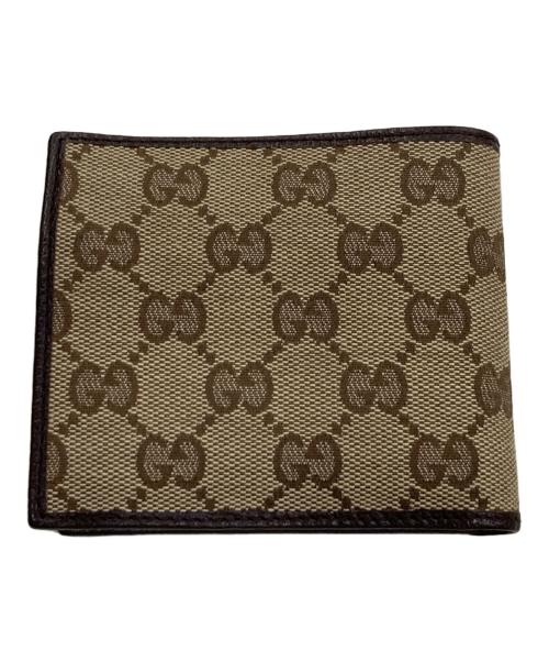 GUCCI（グッチ）GUCCI (グッチ) 二つ折り財布/コンパクトウォレット ベージュの古着・服飾アイテム