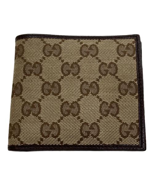 GUCCI（グッチ）GUCCI (グッチ) 二つ折り財布/コンパクトウォレット ベージュの古着・服飾アイテム
