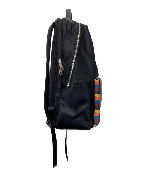PAUL SMITH（ポールスミス）Paul Smith (ポールスミス) ナイロンストライプリュック ブラックの古着・服飾アイテム