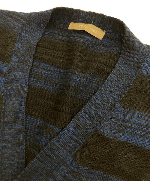 Y's for men（ワイズフォーメン）Y's for men (ワイズフォーメン) ニットカーディガン ネイビー×ブラック サイズ:不明の古着・服飾アイテム