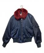 COACHコーチ）の古着「MA-1 ファー付中綿ジャケット」｜ネイビー