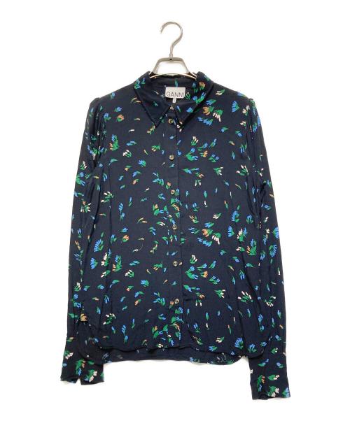 GANNI（ガニー）Ganni (ガニー) 花柄シャツ ブラック サイズ:34の古着・服飾アイテム