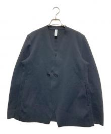 CFCL（シーエフシーエル）の古着「Milan Rib Double Breasted Collarless Jacket」｜ネイビー