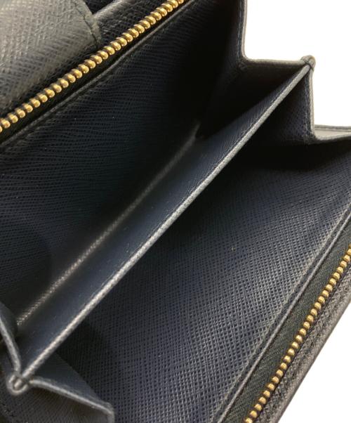 PRADA（プラダ）PRADA (プラダ) サフィアーノ コンパクトウォレット ネイビーの古着・服飾アイテム