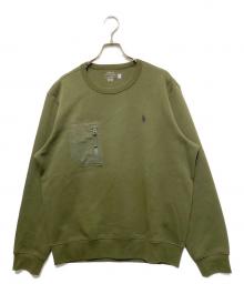 POLO RALPH LAUREN（ポロ・ラルフローレン）の古着「ポケットクルーネックスウェット」｜グリーン