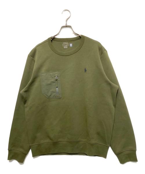 POLO RALPH LAUREN（ポロ・ラルフローレン）POLO RALPH LAUREN (ポロ・ラルフローレン) ポケットクルーネックスウェット グリーン サイズ:Lの古着・服飾アイテム