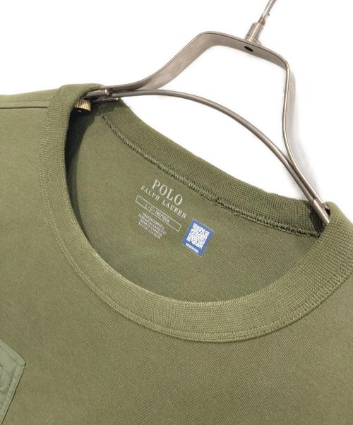 POLO RALPH LAUREN（ポロ・ラルフローレン）POLO RALPH LAUREN (ポロ・ラルフローレン) ポケットクルーネックスウェット グリーン サイズ:Lの古着・服飾アイテム