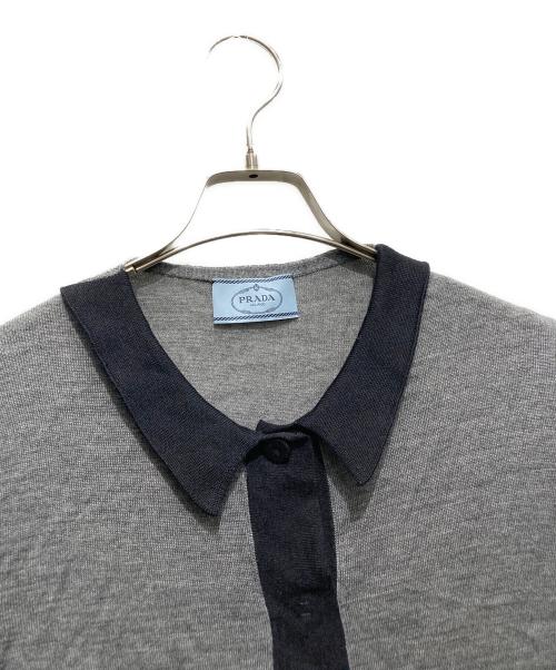 PRADA（プラダ）PRADA (プラダ) シルク混ニットカーディガン グレー サイズ:42の古着・服飾アイテム