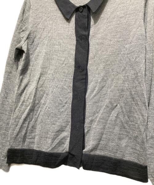 PRADA（プラダ）PRADA (プラダ) シルク混ニットカーディガン グレー サイズ:42の古着・服飾アイテム