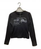 AAKAMアーカム）の古着「Waffle Henry Neck Long Sleeve」｜ブラック